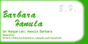barbara hanula business card
